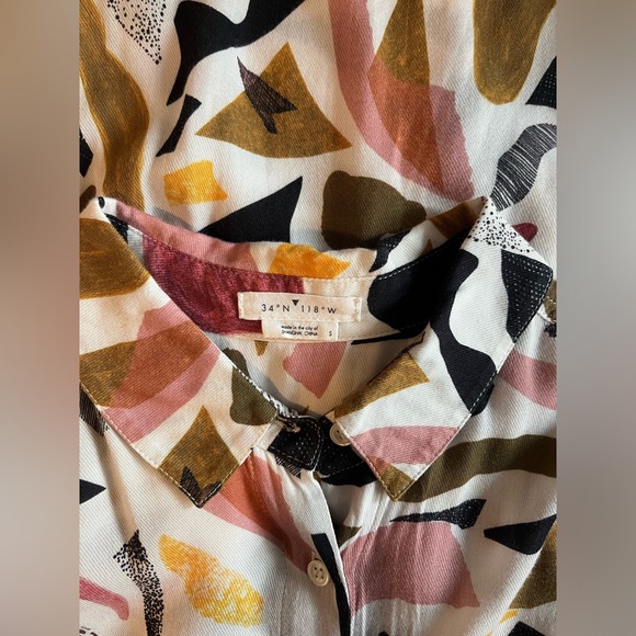 34N 118W Busby Shirt Dress in Multiprint - Picture 2 of 6